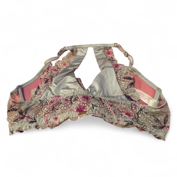 victoria’s secret pink & blue floral lace bralette - Picture 4 of 5